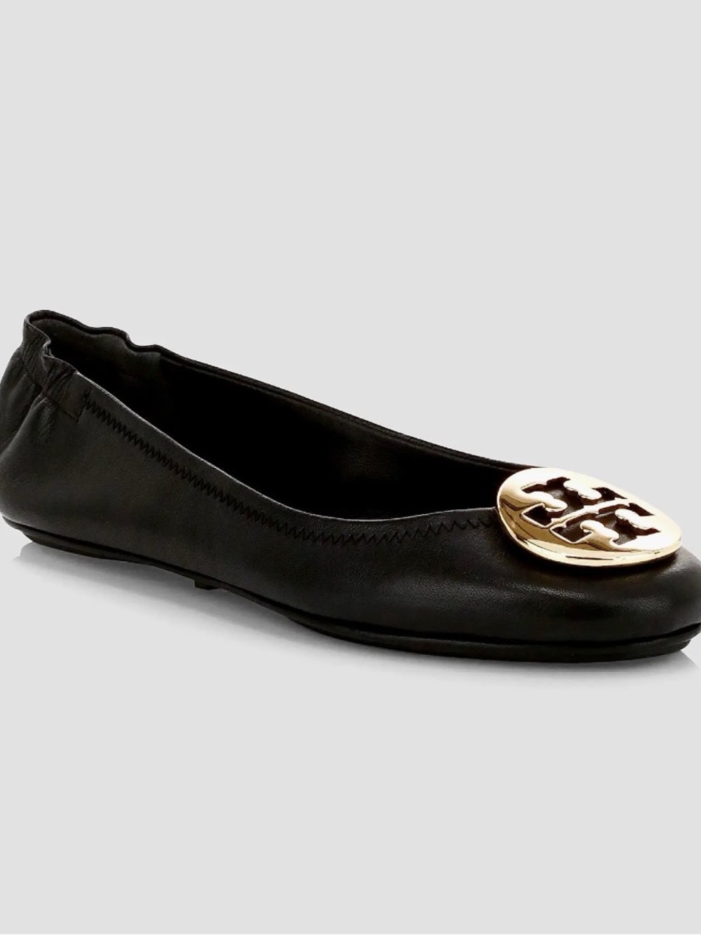 Tory Burch Claire Ballet Flat (style 147379); black; gold-tone hardware; size 9